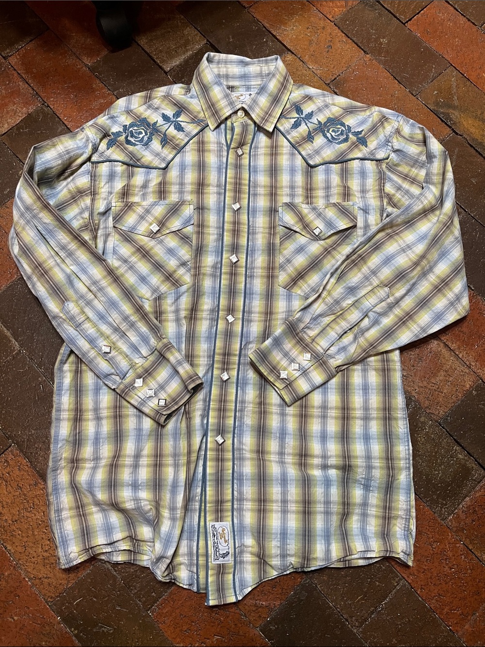MEN SHIRT SMALL Panhandle Slim Retro Western Cowboy long sleeve button up 1060